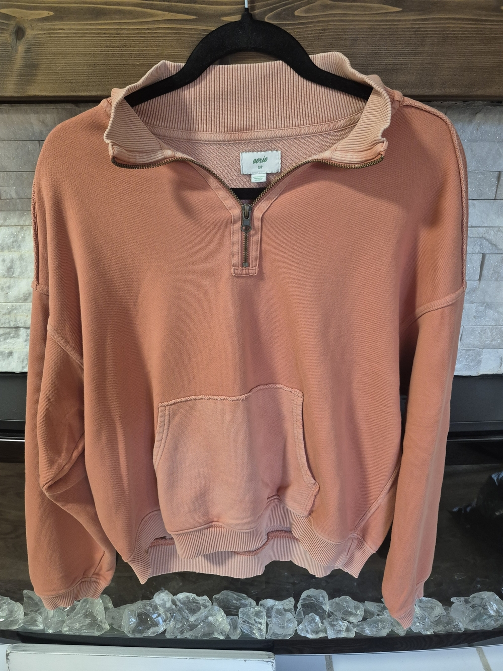 aerie Half-Zip Pullover Sweater - Dusty Apricot